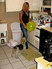 and in this one, we see buttercup with a balloon tied around her neck that she wore for about a half hour